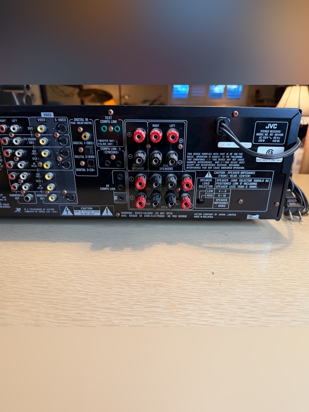 JVC RX-884V Audio/Video Control Receiver Tested Works Great Nice Sound Cleaned🔥 - Picture 7 of 7